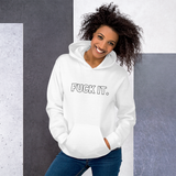 White Fuck It. Hoodies
