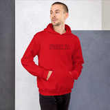 Red Fuck It. Hoodies