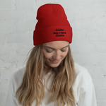 Red May I? Cuffed Beanies
