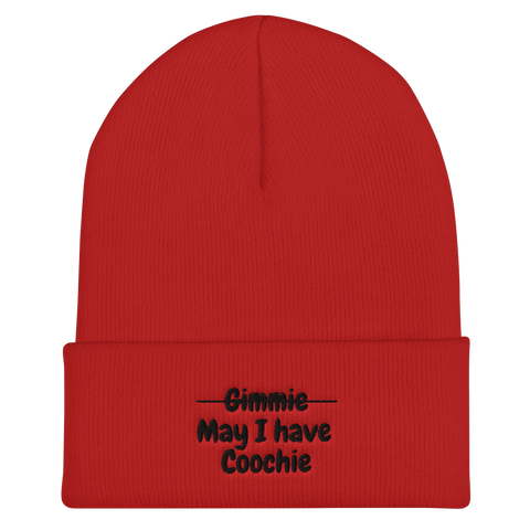 Red May I? Cuffed Beanies